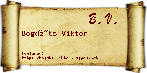 Bogáts Viktor névjegykártya